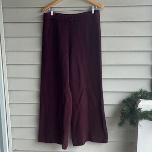Free People Beach knit crochet pants. Wide leg Lounge Bohemian style Maroon.